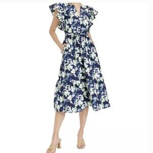 Target A New Day - Women's Floral Flutter Short Sleeve Midi Dress